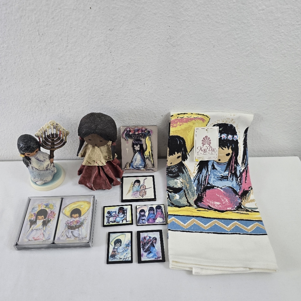Degrazia Lot, Goebel Festival of Lights Figurine , Magnets, Playing Cards Towel